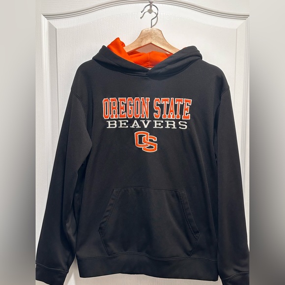 Oregon State University BEAVERS Black HOODIE Sweatshirt Sewn On - Size: Youth XL - Picture 6 of 6